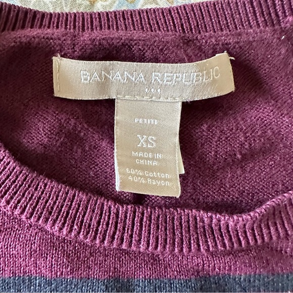 BR Striped Sweater - Burgundy, Size XS - Picture 2 of 3